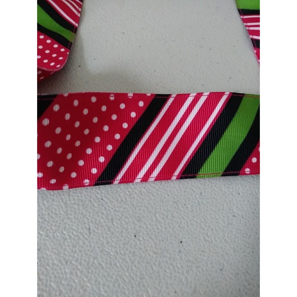 TALBOTS Multicolor Fabric Belt Silver D-Rings Striped Dots Green Red Multi   NWT - Picture 6 of 8